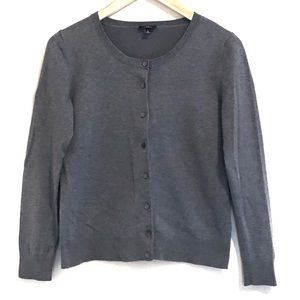 Talbots Gray Cardigan Sweater SP Small Petite PS